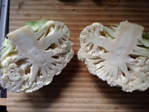 Cauliflower, halved