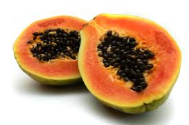 papaya cut in half