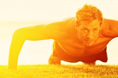 man doing push ups