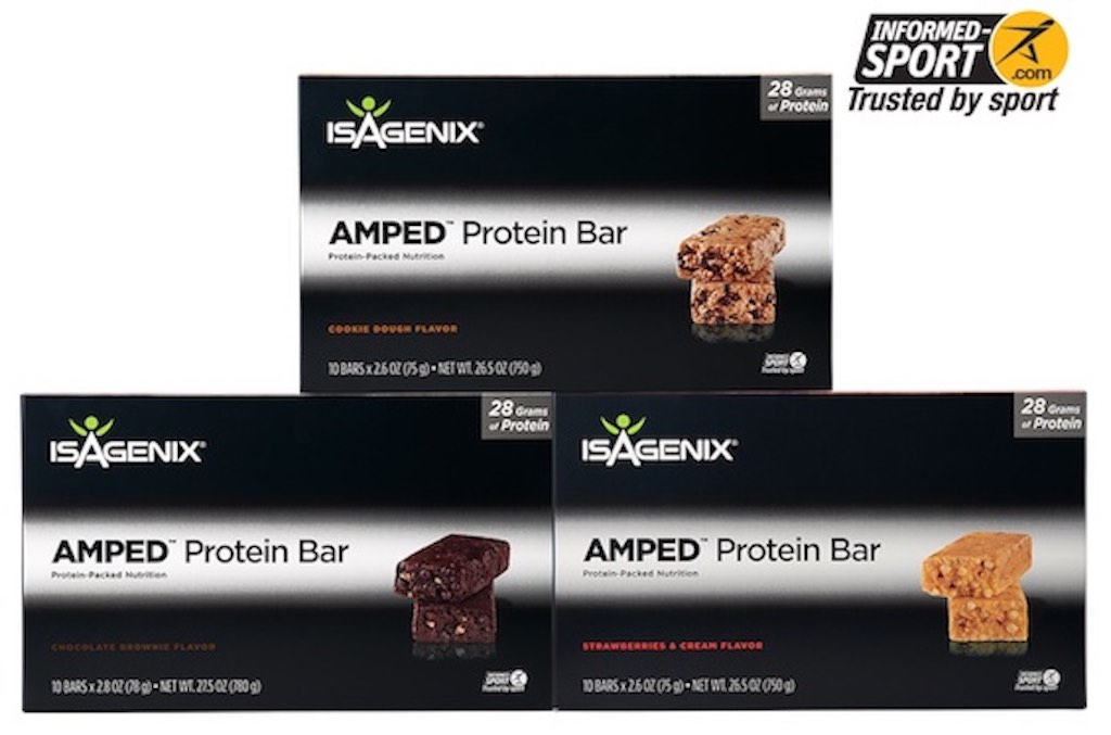 Boxes of AMPED Protein Bars