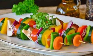 colorful vegetable skewers