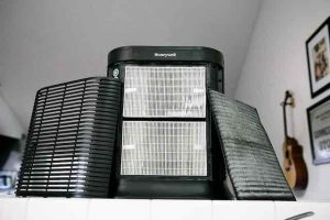 air purifier with filters inside home