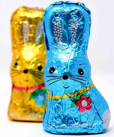 foil wrapped chocolate easter bunnies