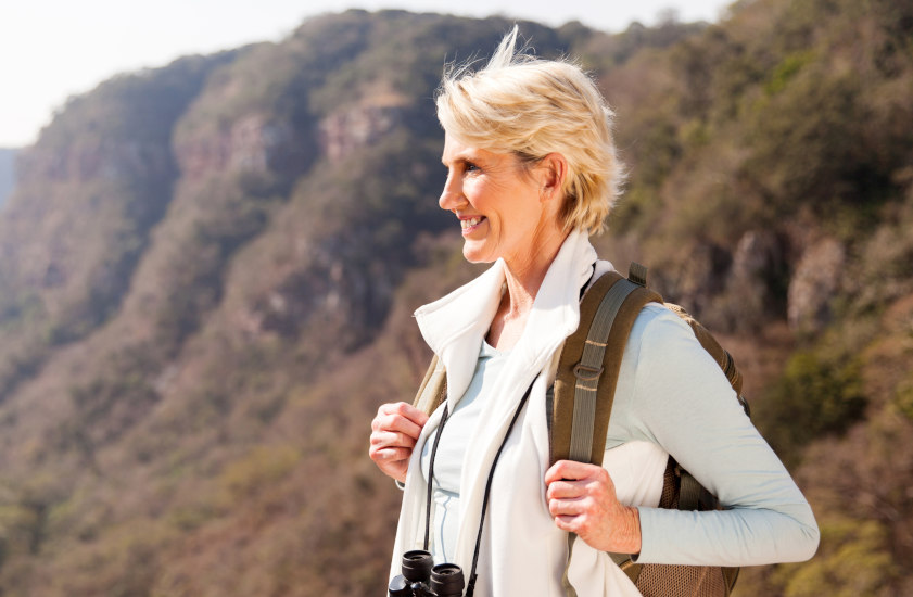 healthy older woman in nature